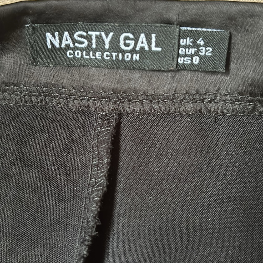 Nasty Gal satin the mood wide leg fool length trousers pants sz.4 (US0) - Picture 10 of 15